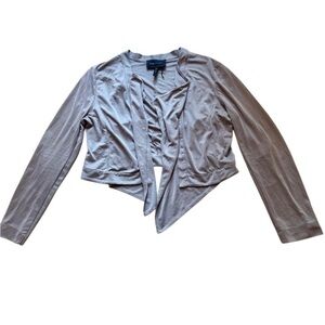 BCBGMaxAzria Soft Modal Brown Open Front Double Layered Cardigan